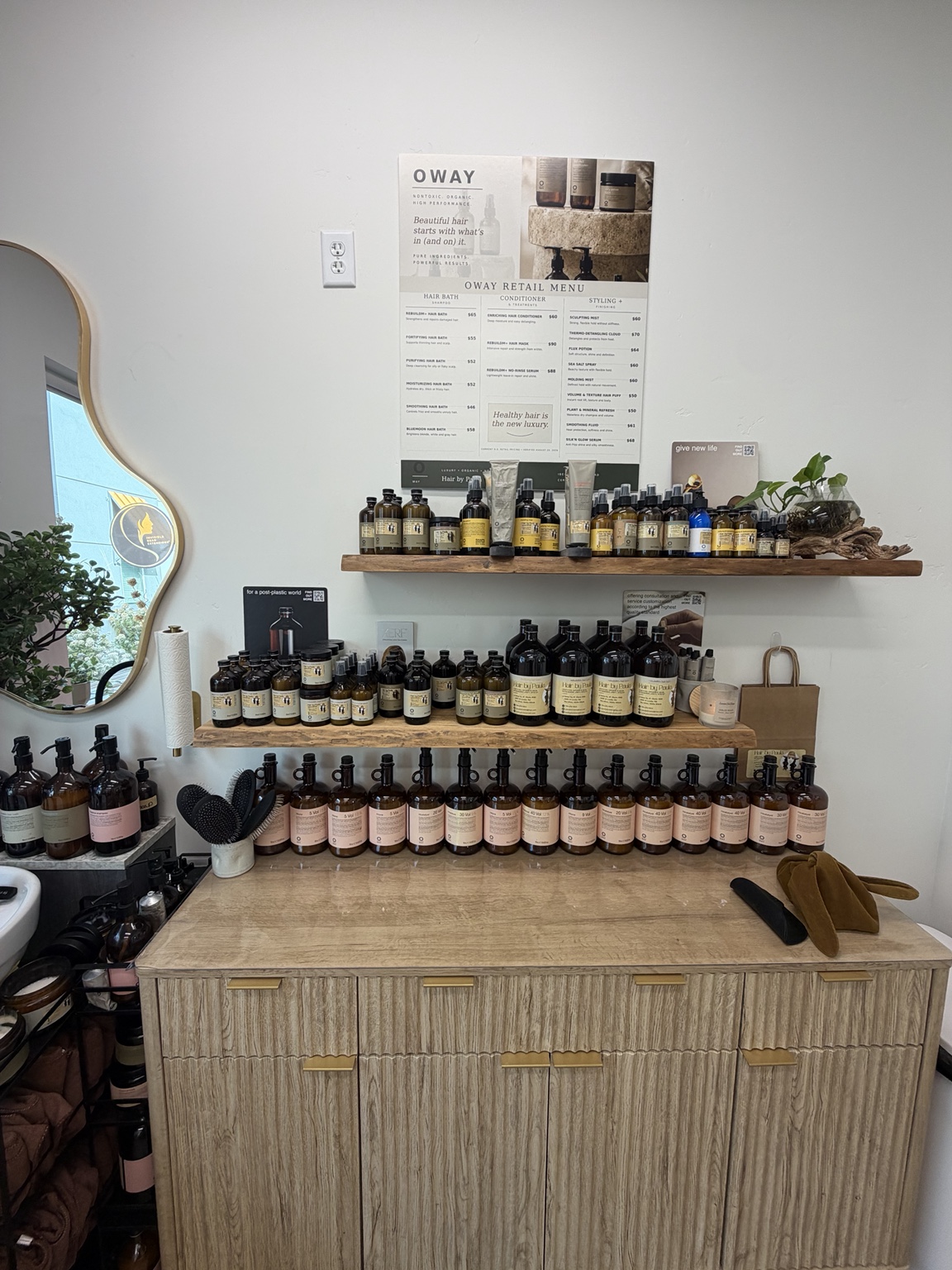 OWAY hair care products in Paula’s salon